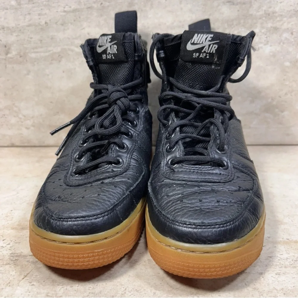 Nike SF Air Force 1 Mid Black Gum Womens 5.5 AA3966-002 Shoes Sneakers